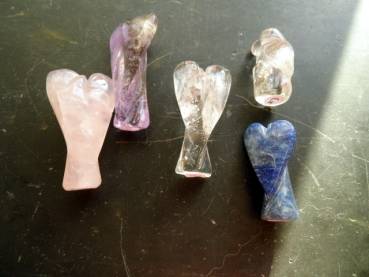 Preview: Engel, Schutzengel, Rosenquarz, Figur, Deko, rosa